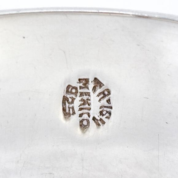 Estate Mexico Taxco TA-154 Sterling Silver 925 Beaded Clamper Bracelet 7.25” - Picture 5 of 9